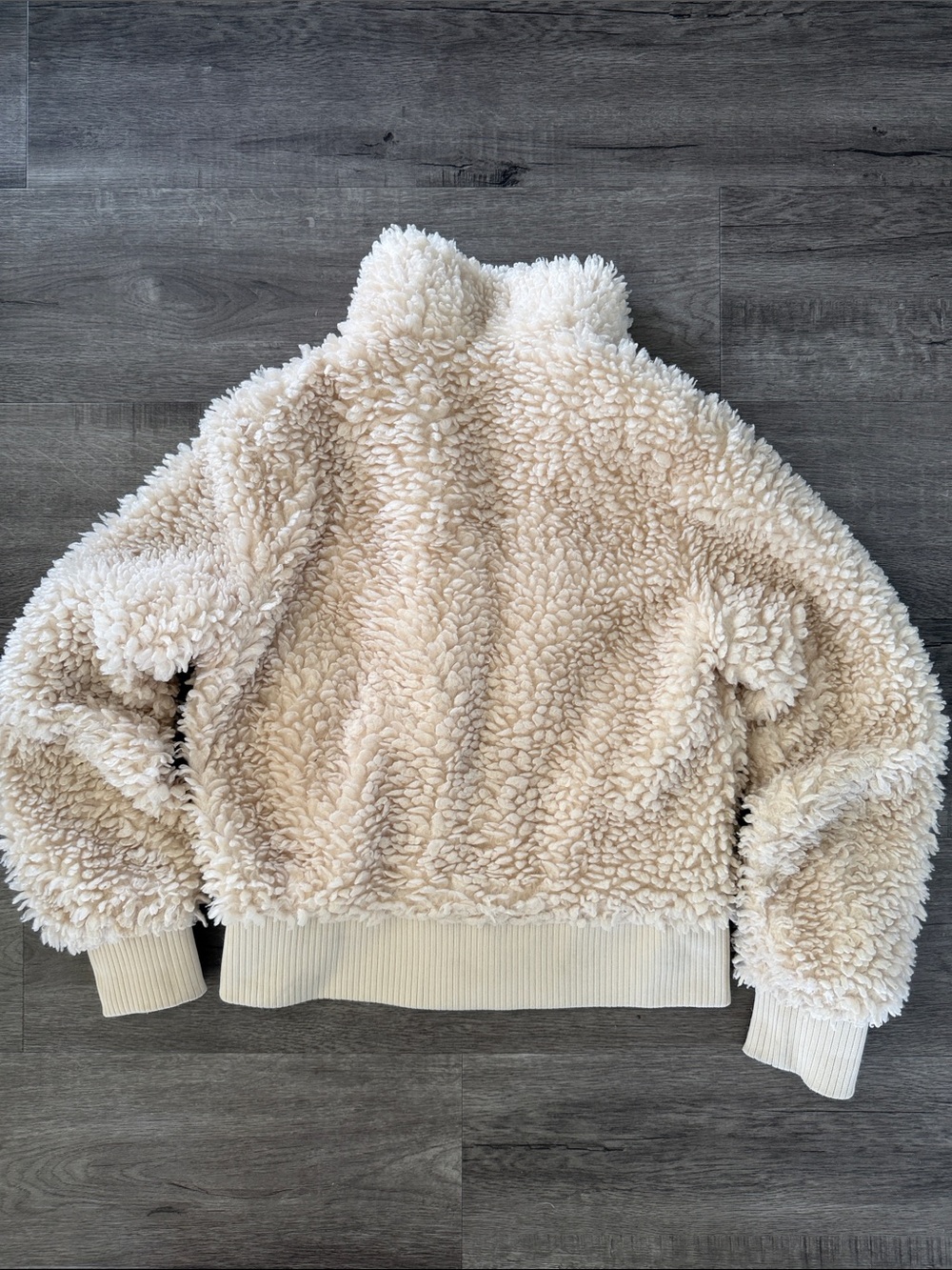 Zara Cream Teddy Fleece Zip Jacket - Picture 5 of 5